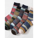 Men's 5 Pairs Socks Fashion Comfort Multi Color Warm Fall & Winter Multi color Black 1 Black