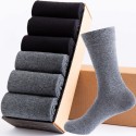 Men's 6 Pairs Socks Casual Socks Comfort Solid Colored Medium Fall & Winter Multi color Black 1 White