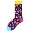 Men's 1 Pair Socks Mixed Color Sports and Outdoors Medium Spring, Fall, Winter, Summer Multi color Black 1 Green