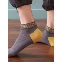 Men's 5 Pairs Socks Casual Socks Comfort Multi Color Medium Spring & Summer Multi color