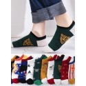 Men's 10 Pairs Casual Socks No Show & Liner Socks Fashion Cute Cartoon Multi Color Geometric Thin Spring & Summer Multi color
