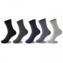 Men's 5 Pairs Socks Solid Colored Warm Spring & Summer Multi color Black Gray