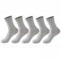 Men's 5 Pairs Socks Solid Colored Warm Spring & Summer Multi color Black Gray