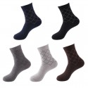 Men's 5 Pairs Socks Casual Socks Comfort Striped Plaid Checkered Solid Colored Medium Fall & Winter Multi color Black Gray