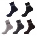 Men's 5 Pairs Socks Casual Socks Comfort Striped Plaid Checkered Solid Colored Medium Fall & Winter Multi color Black Gray