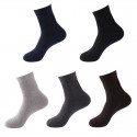Men's 5 Pairs Socks Casual Socks Comfort Striped Plaid Checkered Solid Colored Medium Fall & Winter Multi color Black Gray
