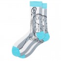 Men's 1 Pair Socks Fashion Novelty Cute Colorful Spring, Fall, Winter, Summer White+Sky Blue Black Gray
