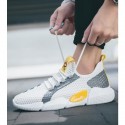 Men's Trainers Athletic Shoes Sporty Casual Athletic Walking Shoes Mesh Breathable Wear Proof White Black Yellow Fall Spring