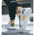 Men's Trainers Athletic Shoes Sporty Casual Athletic Walking Shoes Mesh Breathable Wear Proof White Black Yellow Fall Spring