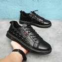 Men's Sneakers Leatherette Loafers Business Casual Daily Walking Shoes Leather Black Fall Winter