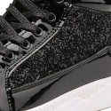 Men's Sneakers Comfort Shoes Sporty Casual Daily Outdoor Walking Shoes PU Wear Proof Black Gold Silver Fall Spring / Sparkling Glitter