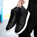 Men's Sneakers Comfort Shoes Sporty Casual Daily Outdoor Walking Shoes PU Wear Proof Black Gold Silver Fall Spring / Sparkling Glitter