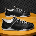 Men's Sneakers Classic British Daily Office & Career PU Booties / Ankle Boots White Black Fall Spring