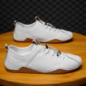Men's Sneakers Classic British Daily Office & Career PU Booties / Ankle Boots White Black Fall Spring