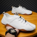 Men's Sneakers Classic British Daily Office & Career PU Booties / Ankle Boots White Black Fall Spring