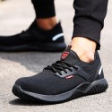 Men's Sneakers Safety Shoes Work Sneakers Lightweight Plus Size Safety Shoes Stainless Steel Tissage Volant Breathable Non-slipping Wear Proof Black Spring & Summer