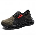 Men's Sneakers Fashion Sneakers Safety Shoes Work Sneakers Lightweight Outdoor Safety Shoes Tissage Volant Breathable Non-slipping Wear Proof Black Green Gray Summer