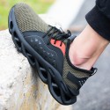 Men's Sneakers Fashion Sneakers Safety Shoes Work Sneakers Lightweight Outdoor Safety Shoes Tissage Volant Breathable Non-slipping Wear Proof Black Green Gray Summer
