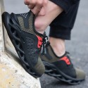 Men's Sneakers Fashion Sneakers Safety Shoes Work Sneakers Lightweight Outdoor Safety Shoes Tissage Volant Breathable Non-slipping Wear Proof Black Green Gray Summer