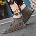 Men's Sneakers Comfort Shoes Casual Daily Walking Shoes PU Mid-Calf Boots Black Khaki Fall Spring