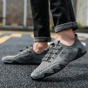 Men's Sneakers Casual British Daily Outdoor Walking Shoes Mesh Massage Non-slipping Light Brown Gray Fall Summer