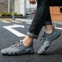 Men's Sneakers Casual British Daily Outdoor Walking Shoes Mesh Massage Non-slipping Light Brown Gray Fall Summer