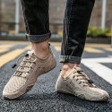 Men's Sneakers Casual British Daily Outdoor Walking Shoes Mesh Massage Non-slipping Light Brown Gray Fall Summer