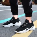 Men's Trainers Athletic Shoes Casual Athletic Walking Shoes Elastic Fabric Breathable Non-slipping Wear Proof Black and White White Red Fall