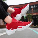 Men's Trainers Athletic Shoes Casual Athletic Walking Shoes Elastic Fabric Breathable Non-slipping Wear Proof Black and White White Red Fall