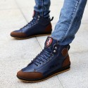 Men's Oxfords Comfort Shoes Outdoor Walking Shoes PU Light Brown Dark Brown Blue Fall Spring