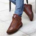 Men's Oxfords Comfort Shoes Outdoor Walking Shoes PU Light Brown Dark Brown Blue Fall Spring
