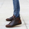 Men's Oxfords Comfort Shoes Outdoor Walking Shoes PU Light Brown Dark Brown Blue Fall Spring