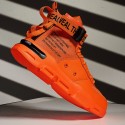Men's Sneakers Skate Shoes Business Athletic Basketball Shoes Fitness & Cross Training Shoes Faux Leather Tissage Volant Breathable Non-slipping Height-increasing Mid-Calf Boots White Yellow Orange