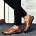 Men's Loafers & Slip-Ons Leather Shoes Casual Chinoiserie Daily Leather Handmade Dark Brown Black Yellow