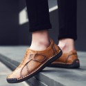 Men's Loafers & Slip-Ons Leather Shoes Casual Chinoiserie Daily Leather Handmade Dark Brown Black Yellow