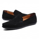 Men's Loafers & Slip-Ons Suede Shoes Comfort Shoes Casual Daily Outdoor Suede Black Navy Blue Khaki Spring Summer