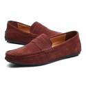 Men's Loafers & Slip-Ons Suede Shoes Comfort Shoes Casual Daily Outdoor Suede Black Navy Blue Khaki Spring Summer