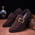 Men's Loafers & Slip-Ons Formal Shoes Suede Shoes Penny Loafers Business British Daily Office & Career Suede Breathable Non-slipping Wear Proof Black Brown Yellow Fall Winter Spring