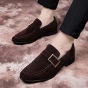 Men's Loafers & Slip-Ons Formal Shoes Suede Shoes Penny Loafers Business British Daily Office & Career Suede Breathable Non-slipping Wear Proof Black Brown Yellow Fall Winter Spring