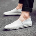 Men's Loafers & Slip-Ons Leather Shoes Drive Shoes Summer Loafers Casual Beach Daily Leather White Black Dark Blue Spring Summer
