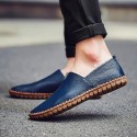 Men's Loafers & Slip-Ons Leather Shoes Drive Shoes Summer Loafers Casual Beach Daily Leather White Black Dark Blue Spring Summer