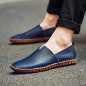 Men's Loafers & Slip-Ons Leather Shoes Drive Shoes Summer Loafers Casual Beach Daily Leather White Black Dark Blue Spring Summer