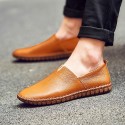 Men's Loafers & Slip-Ons Leather Shoes Drive Shoes Summer Loafers Casual Beach Daily Leather White Black Dark Blue Spring Summer