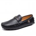 Men's Loafers & Slip-Ons Moccasin Comfort Loafers Comfort Shoes Casual Classic British Daily Office & Career PU Black Brown Blue Fall Spring