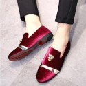 Men's Loafers & Slip-Ons Dress Shoes Penny Loafers Driving Loafers Casual Chinoiserie Wedding Daily Party & Evening Faux Leather Wear Proof Black Red Blue 3D Fall Winter / Rivet / Office & Career