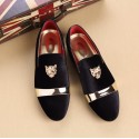 Men's Loafers & Slip-Ons Dress Shoes Penny Loafers Driving Loafers Casual Chinoiserie Wedding Daily Party & Evening Faux Leather Wear Proof Black Red Blue 3D Fall Winter / Rivet / Office & Career