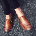 Men's Loafers & Slip-Ons Comfort Loafers Summer Loafers British Preppy Daily Outdoor Walking Shoes Nappa Leather Light Brown Dark Brown Black Fall Winter Spring