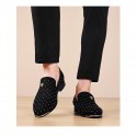 Men's Loafers & Slip-Ons Dress Shoes Drive Shoes Driving Loafers Business Classic Wedding Daily Party & Evening Walking Shoes PU Wear Proof Black Blue Fall Spring / Beading / Pointed Toe