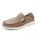 Men's Loafers & Slip-Ons Casual Classic Daily Outdoor Canvas Elastic Fabric Gray Khaki Blue Fall Spring