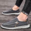 Men's Loafers & Slip-Ons Casual Classic Daily Outdoor Canvas Elastic Fabric Gray Khaki Blue Fall Spring